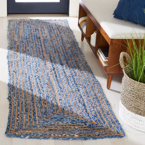 Tapis Cape Cod 69 X 122 Cm Cotier Xyla Bleu / Naturel