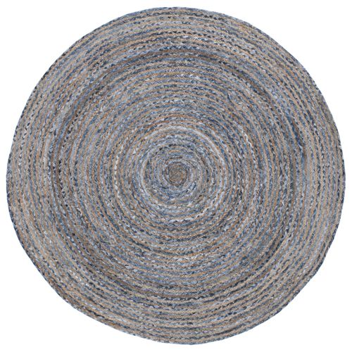 Tapis Rond Cape Cod 152 X 152 Cm Cotier Xyla Bleu / Naturel
