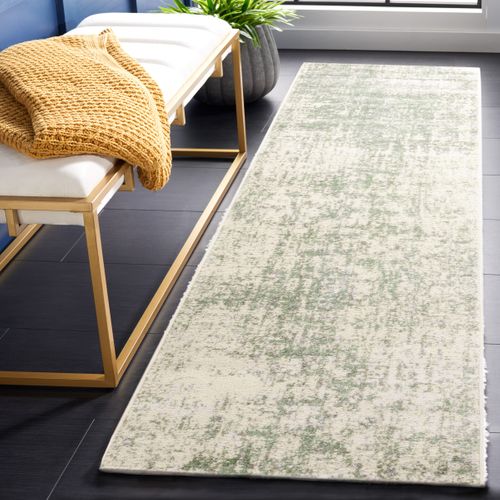 Tapis Adirondack 76 X 183 Cm Abstrait Moderne Brianna Sage / Ivoire