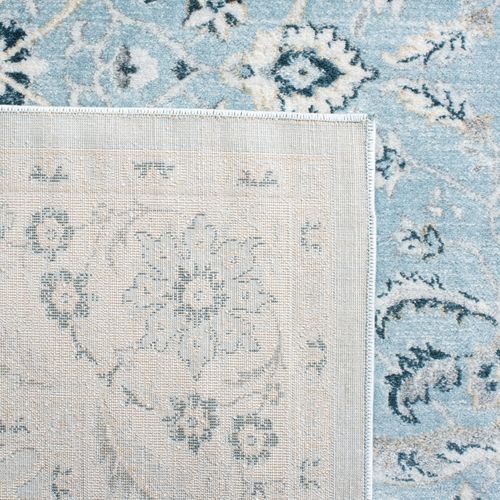Tapis Isabelle 122 X 122 Cm De Transition Isabel Bleu Clair / Creme