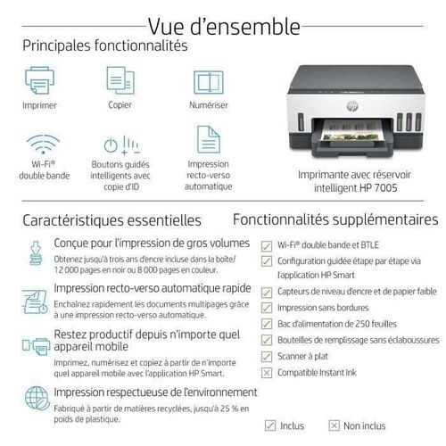 Imprimante Tout-en-un Smart Tank 7005 Couleur à Réservoir D'encre