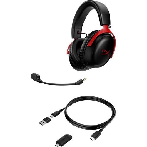 Casque Gamer Sans Fil - Hyperx Cloud Iii - Pour PC Et Console - Noir/rouge