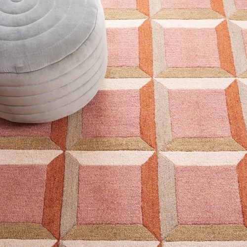 Tapis Genre 183 X 183 Cm Moderne Uma Rose / Beige