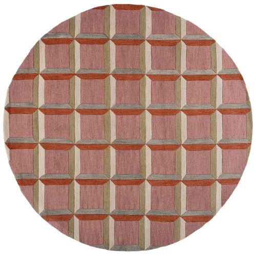 Tapis Genre 183 X 183 Cm Moderne Uma Rose / Beige
