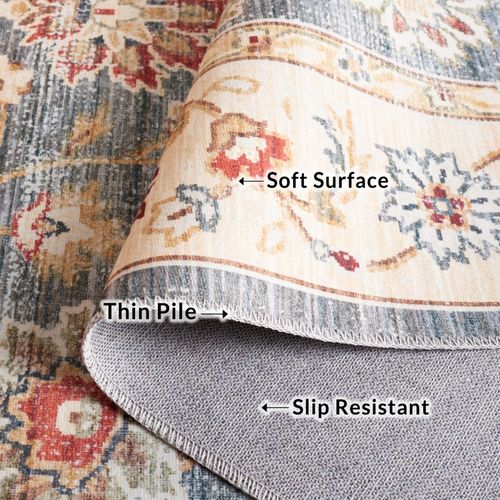 Tapis Arizona 122 X 122 Cm Traditionnel Petra Vert / Beige