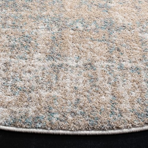 Tapis Rond Adirondack 91 X 91 Cm Abstrait Moderne Brianna Beige / Gris Ardoise