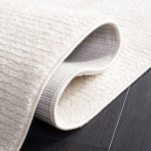 Tapis Lindsay Shag 122 X 122 Cm Solide Et Tonale Aniya Ivoire