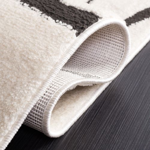 Tapis Lindsay Shag 66 X 122 Cm Moderne Beatrix Ivoire / Noir