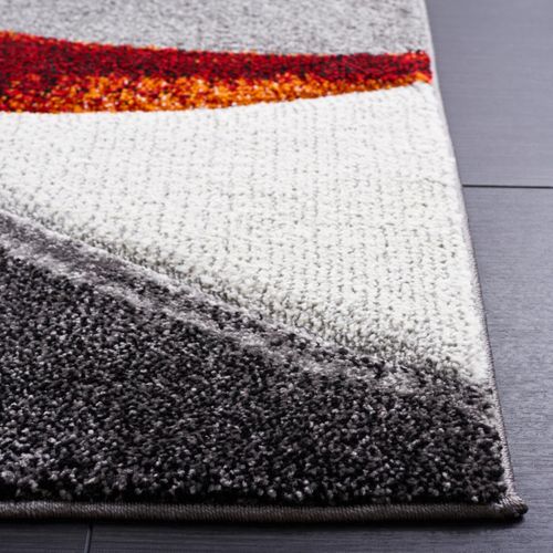 Tapis Hollywood 91 X 91 Cm Contemporain Deep Gris / Rouge
