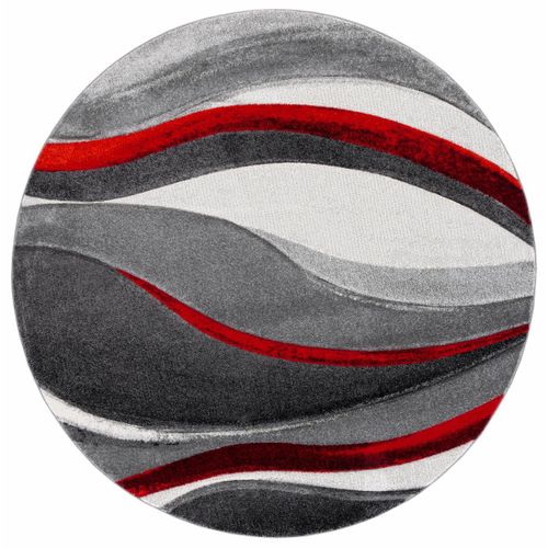 Tapis Hollywood 91 X 91 Cm Contemporain Deep Gris / Rouge