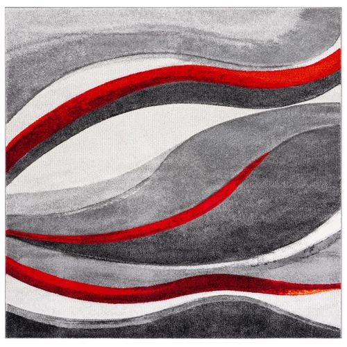 Tapis Hollywood 91 X 91 Cm Contemporain Deep Gris / Rouge