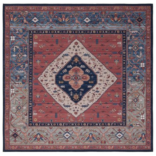 Tapis Tucson 91 X 91 Cm Traditionnel Bishop Rouille / Bleu