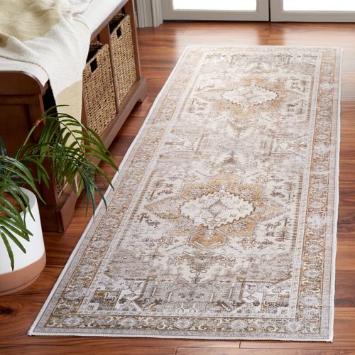 Tapis Arizona 76 X 183 Cm Traditionnel Bailee Beige / Or