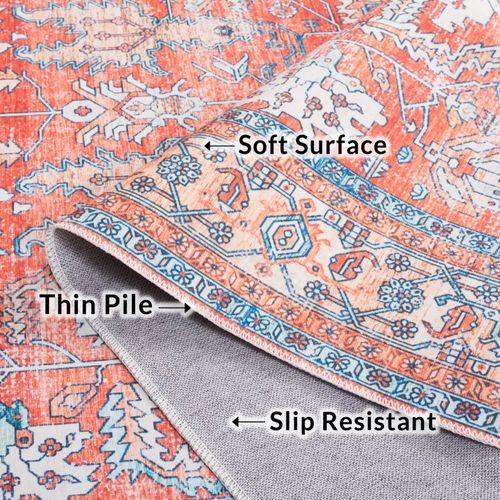 Tapis Arizona 69 X 122 Cm Traditionnel Addilyn Rouille / Aqua