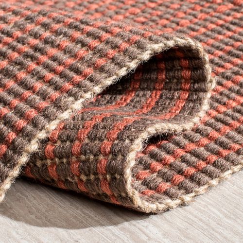 Tapis Fibre Naturelle 183 X 274 Cm Contemporain Rylan Marron / Rouille
