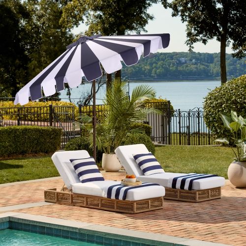 Parasol James Bleu Marine Métal Open: 256 X 256 X 251 Close: 15 X 15 X 251
