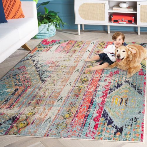 Tapis Monaco 183 X 244 Cm Bohème Chic Livia Rose / Multicolore