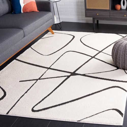 Tapis Lindsay Shag 183 X 244 Cm Moderne Beatrix Ivoire / Noir