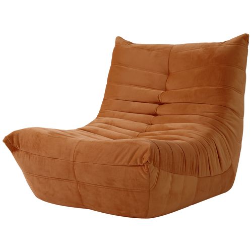 Fauteuil Pouf,fauteuil De Sol Paresseux Pour Salon,daim Velours,85 X 80 X 84cm,marron