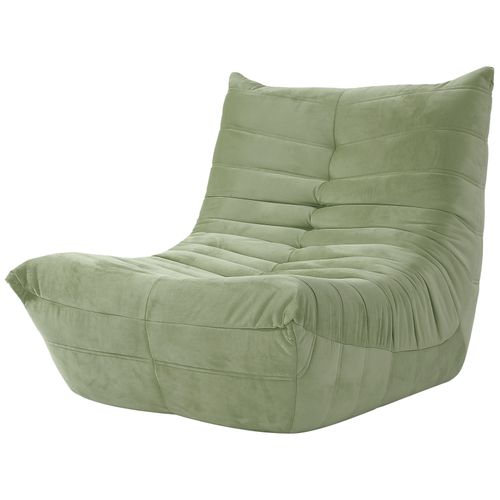 Fauteuil Pouf,fauteuil De Sol Paresseux,daim Velours,85 X 80 X 84cm,vert Olive (teinte Jaune)