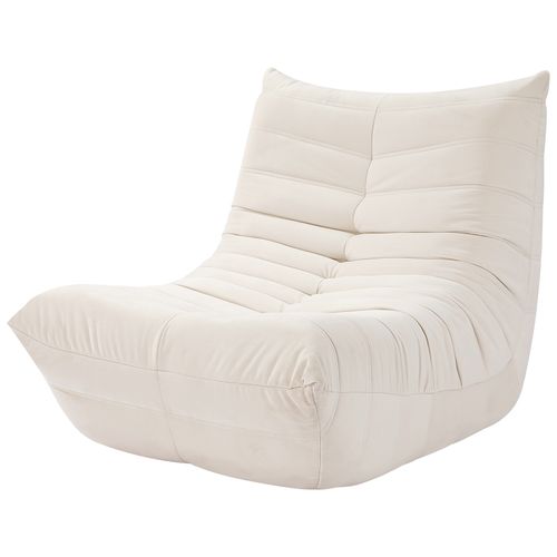 Fauteuil Pouf,fauteuil De Sol Paresseux Pour Salon,daim Velours,85 X 80 X 84cm,beige