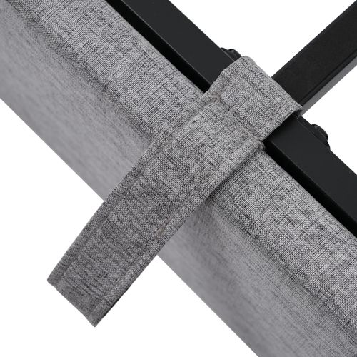 Lit Capitonné LED - 140x200 Cm - USB Type C - Rangement En Lin - Gris