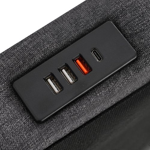 Lit Double Junior - Gris - USB Type C - LED - 4 Tiroirs - 140x200cm