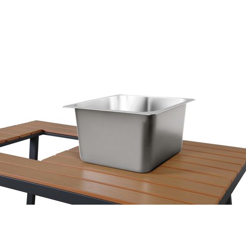 Ensemble Salon De Jardin 6-7 Places - Acier Galvanisé, Table Avec Bac à Glaçons, Gris