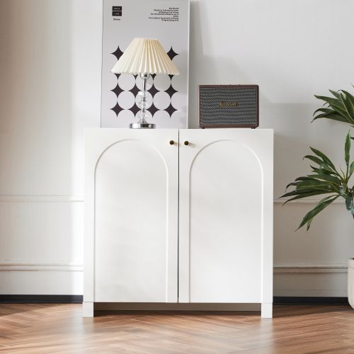 Buffet Avec 2 Portes-meuble De Salon-buffet Haut-meuble Haut-blanc Crème