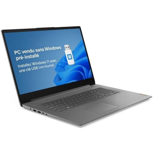 PC Portable Ideapad 3 17aba7 - Sans Windows - 17'' Hd+ - Ryzen 5 5625u - Ram 16 Go - Ssd 512 Go - A