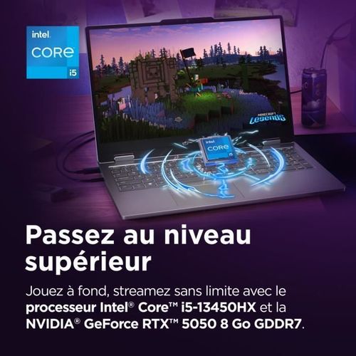 PC Portable Gamer Loq Essential 15irx11 - Sans Windows - 15,6'' Fhd 144hz - Core I5-13450hx - Rtx5