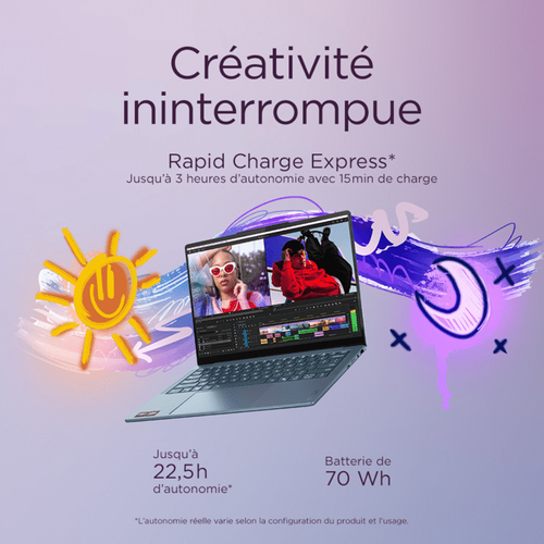 PC Portable  Yoga Slim 7 14akp10 - Windows 11 - 14'' Oled - Ryzen 7 Ai 350 - Copilot+ - Ram 32 Go -