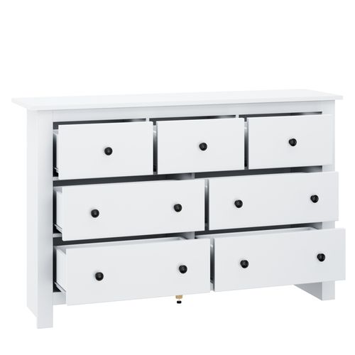 Commode Moderne-meuble Bar à 7 Tiroirs Pour Entrée, Cuisine, Salle à Manger Et Salon-blanc