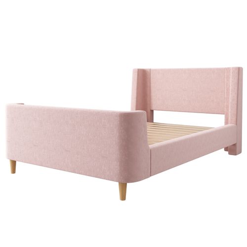 Lit Enfant 90 X 200 Cm-lit Simple-lit Traîneau à Motif Cosmique-en Velours-rose