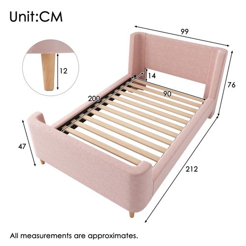 Lit Enfant 90 X 200 Cm-lit Simple-lit Traîneau à Motif Cosmique-en Velours-rose