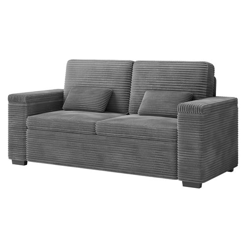 Canapé 2 Places Moderne En Velours Côtelé - Gris