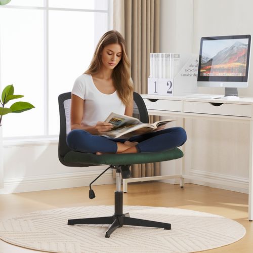 Fauteuil De Bureau Chaise Bureau Roulettes Réglable Hauteur Pivotante à 360°velours Vert