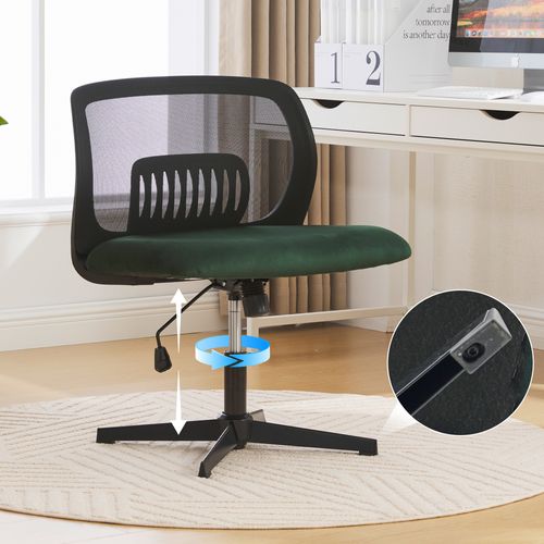 Fauteuil De Bureau Chaise Bureau Roulettes Réglable Hauteur Pivotante à 360°velours Vert