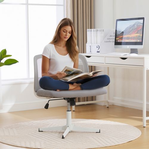 Fauteuil De Bureau Chaise Bureau Roulettes Réglable Hauteur Pivotante à 360°maille Respirante Gris