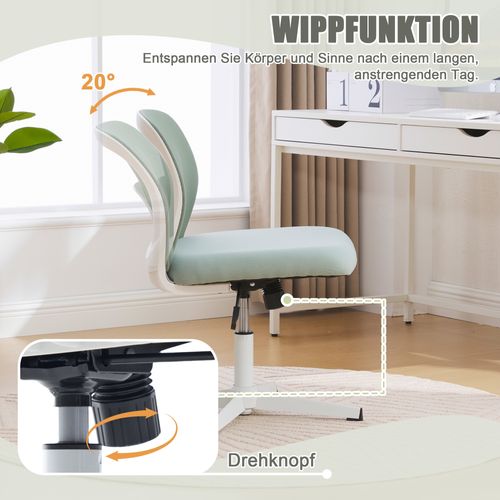 Fauteuil De Bureau Chaise Bureau Roulettes Réglable Hauteur Pivotante à 360°maille Respirante Vert