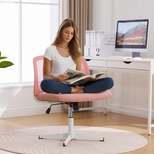 Fauteuil De Bureau Chaise Bureau Roulettes Réglable Hauteur Pivotante à 360°maille Respirante Rose