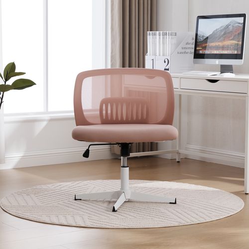 Fauteuil De Bureau Chaise Bureau Roulettes Réglable Hauteur Pivotante à 360°maille Respirante Rose