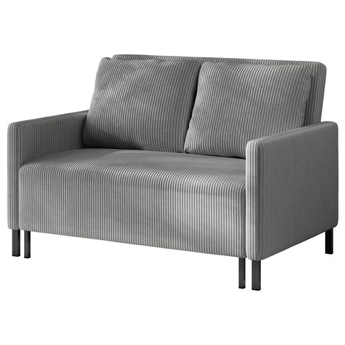 Canapé Convertible 2 Places En Velours Côtelé,canapé-lit Moderne Avec Accoudoir,gris