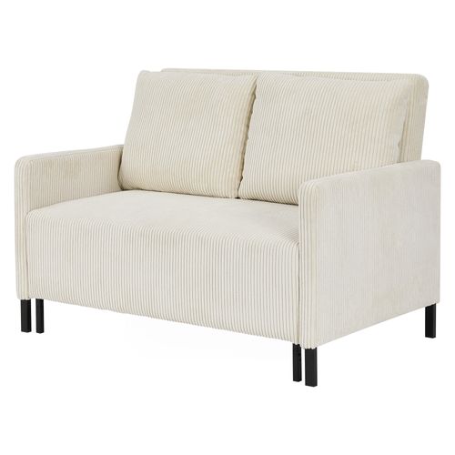 Canapé Convertible 2 Places En Velours Côtelé,canapé-lit Moderne Avec Accoudoir,beige