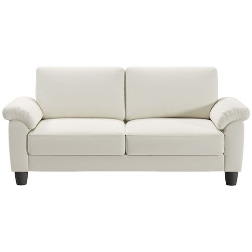 Neche Canapé 2 Places En Velours,avec Poche De Rangement,grands Accoudoirs,178 X 75 X 87cm,beige