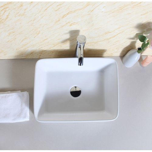 Lavabo Rectangulaire Moderne En Céramique 40x30x13.5 Cm - Blanc
