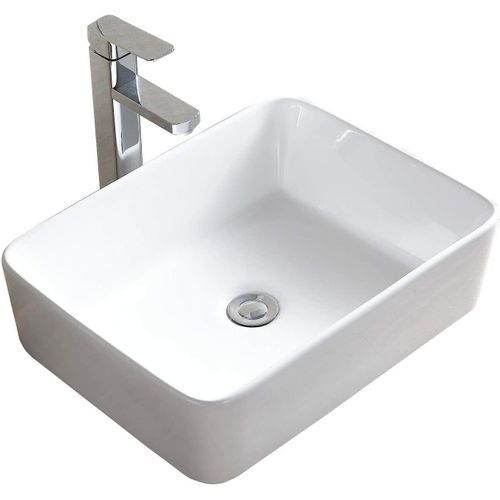 Lavabo Rectangulaire Moderne En Céramique 40x30x13.5 Cm - Blanc