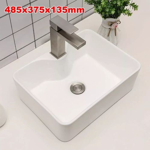 Lavabo Carré Moderne Céramique 48x37x13,5 Cm - Blanc