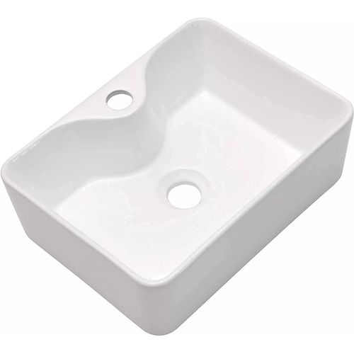 Lavabo Carré Moderne Céramique 48x37x13,5 Cm - Blanc