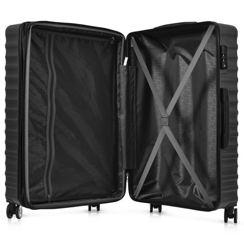 Set De Valises 3 Pièces Abs Poignée Télescopique Serrure Tsa Capacité Extensible Voyages D'affaires